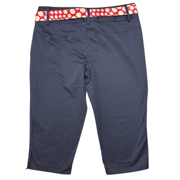 NWT Copper Key Navy Cotton Capri Pants w/ Red Cream Polka Dot Sash - Size 7 - Picture 6 of 15